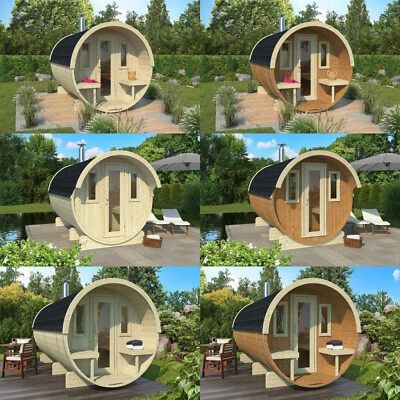 Saunafass 300-400 cm Fasssauna Holz Saunakabine Sauna Massivholz Thermoholz - Bild 1 von 4