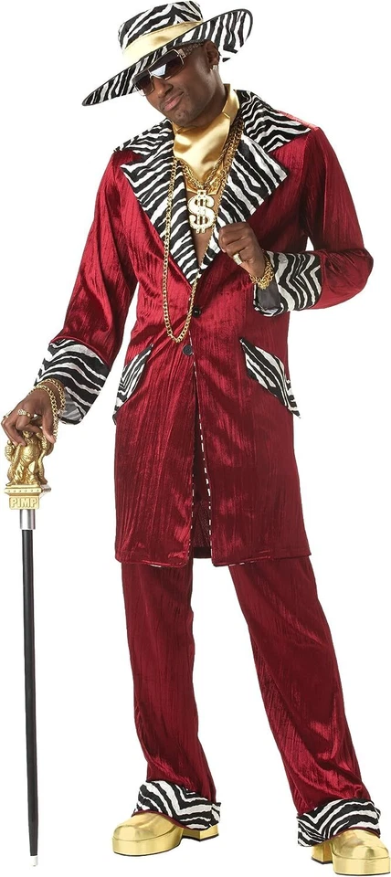 Sweet Daddy Beaujolais Pimp Mac Zebra Fancy Dress Up Halloween Adult Costume - Image 1 of 2