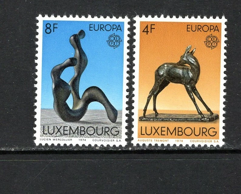 Luxemburgo 1974 EUROPA HIND BY TREMONT CRECIMIENTO ESCULTURA ABSTRACTA Sc 546-47 MNH Foto 1 de 1