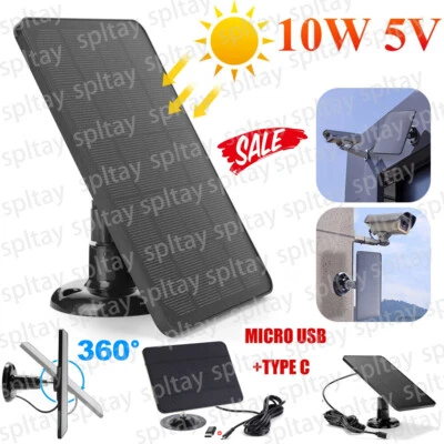 Solarpanel für Überwachungskamera Solar Kamera Akkuladegerät wetterfest Außen DE - Bild 1 von 4