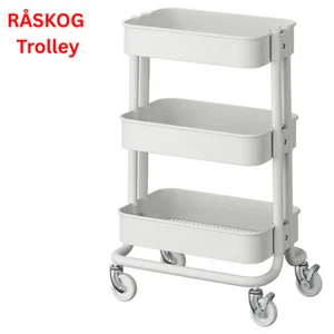 IKEA RÅSKOG Utility Trolley Cart 28x38x61 cm Stylish Rolling Storage 5 Colours - Picture 1 of 10