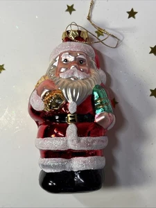 Blown Glass Santa With Presents Ornament - Picture 1 of 3