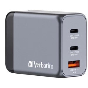 Verbatim 65W UK/US/EU 3-Port GaN Wall Charger With Power Delivery - Zdjęcie 1 z 10