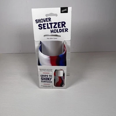 30 vatios - Soporte para ducha Seltzer - Soporte para bebidas de silicona - Rojo, blanco y azul Foto 1 de 3