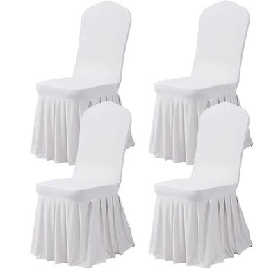 Juego de 4 Fundas para Silla de Comedor, Fundas Elásticas Parsons con Falda Supe... Foto 1 de 4
