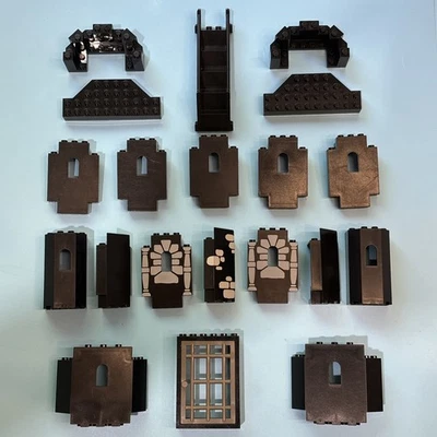 LEGO Lot Black Castle Parts Wall Corner Bricks Stone Staircase Gate Vintage  #2 - Image 1 of 4