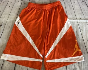 Nike Dri Fit Air Jordan Jumpman Triangle Triumph Basketball Shorts Orange Mens M - Picture 1 of 14