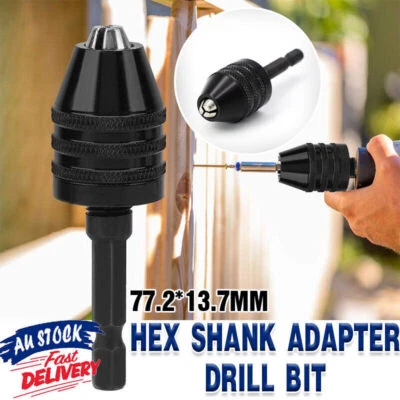 1/4" Keyless Chuck Conversion Hex Shank Adapter Drill Bit Quick Change - image 1 of 4