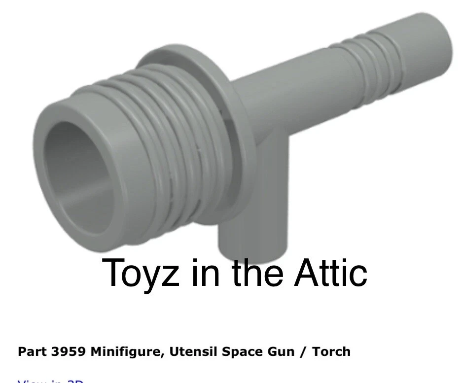 Lego 1x 3959 Light Gray Minifigure, Utensil Space Gun / Torch 6980 - Image 1 of 1