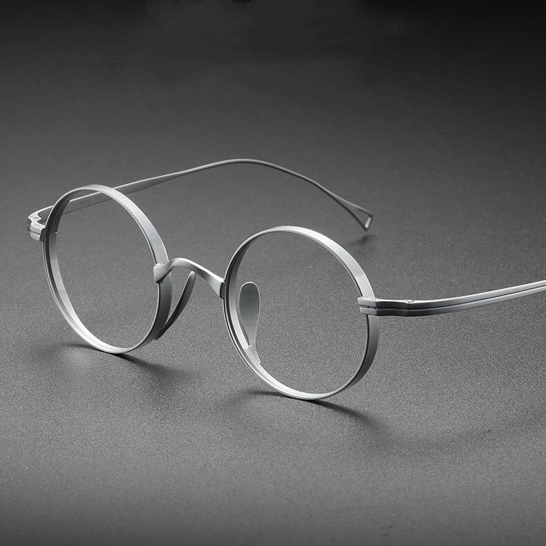 Armações de óculos redondas retrô feitas à mão óculos japoneses de titânio armações de óculos - Imagem 1 de 4