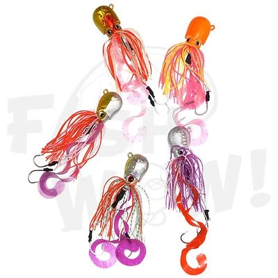 FISH WOW! 5pcs 4.25oz Fishing Octopus Head Jig Ling cod Saltwater weight Jighead Thunder