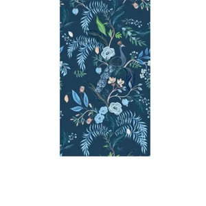 Blue Peacock Floral Peel &Stick Removable Vinyl Self-Adhesive Wallpaper 17"x118" - Picture 1 of 10