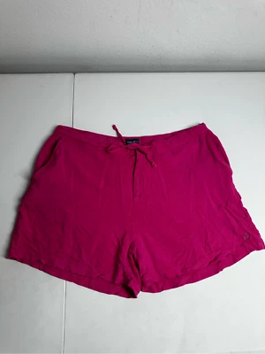 Caribbian Joe Fuchsia Pink Rayon Shorts Elastic Waistband Size XL Barbiecore - Изображение 1 из 4