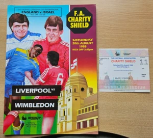 1988 FA Charity Shield Liverpool v Wimbledon Football Programme & ticket - Picture 1 of 3