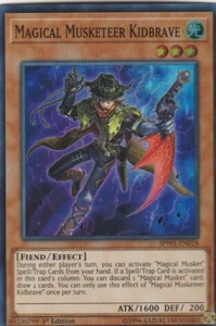 TARJETA YUGIOH HOLO MAGICAL MOSQUETERO KIDBRAVE SPWA-EN018 1A EDICIÓN - Imagen 1 de 1