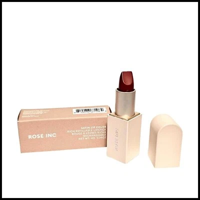 ROSE INC Satin Lip Color Rich Refillable Lipstick POISED Deep Brick Full Size - Image 1 of 4