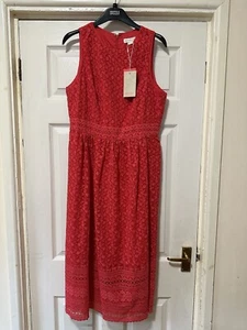 BNWT MONSOON Evangelina Red Guipure Lace Dress UK Size 14 - Picture 1 of 8