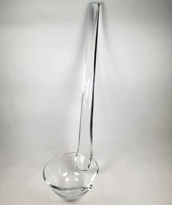 Krosno Poland Blown Clear Glass Punch Bowl Spouted Ladle Polished Base 12.5" - Picture 1 of 14