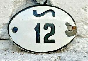 Number 12 Vintage Enamel House Numbers Made in Europe House Room Hotel