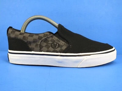 Vans Off the Wall Checkered Slip-on Sneakers TB4R Black/Gray/White Sz 3Y US EUC - Image 1 of 4