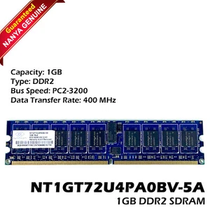 Lot x 2 Nanya NT1GT72U4PA0BV-5A 1GB PC2-3200 DDR2-400MHz Reg ECC Server Memory - Picture 1 of 7