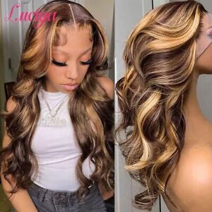 Body Wave 13x6 HD Lace Front Human Hair Wigs Honey Blond 4x4 Lace Closure Wigs