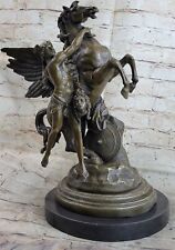 Signed Original Classic Artwork Perseus and Pegasus Genuine Bronze Sculpture Art