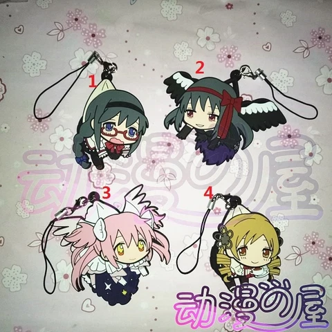Puella Magi Madoka Magica Homura Anime Rubber Strap Phone Charm Keychain Keyring Cover