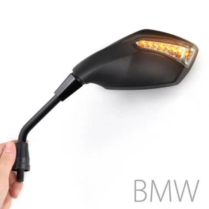 KiWAV Fist Black Mirrors with LED Turn signals 10mm x 1.5 pitch for BMW ε - Picture 1 of 10