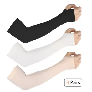 3 Paar Kühlarmärmel Abdeckung UV Sonnenschutz Sport Outdoor für Männer Frauen - Bild 1 von 20