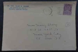 SCARCE c. 1944 Mexico Cover ties 10c stamp to New York City USA - Picture 1 of 2