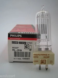 LAMPADA ALOGENA 6638P PHILIPS 650W 230V GY9,5 CP/89 FRL LUCI FOTO TEATRO 64717 - Imagen 1 de 1