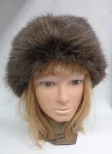 BRAND NEW BROWN LONG HAIRED BEAVER FUR HEADBAND WOMEN WOMAN SIZE ALL - Picture 1 of 1