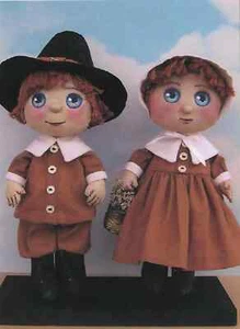 Cloth Folk Art Doll Pattern "Young Pilgrims" by Susan Barmore - Picture 1 of 1
