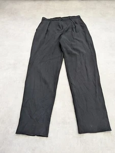 Max Mara Trousers Womens UK 16 Black Wool Blend Smart Chinos Casual Preppy L29 - Picture 1 of 9
