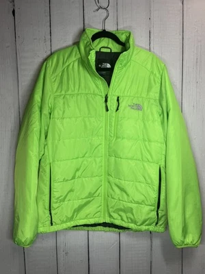 Chaqueta The North Face Abrigo Fluorescente Verde Puffer Neón Cremallera Completa Hombre’s Grande  Foto 1 de 4