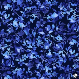 Blue Blooming Beauty Floral 108" fabric by Studio E, 6669-77, cotton - Picture 1 of 1