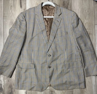Blazer de lana Brooks Brothers Madison Lanificio di Pray Check abrigo deportivo talla 50R Foto 1 de 4