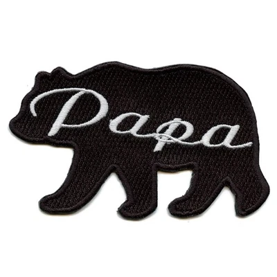 Papa Bear Patch Family Silhouette Embroidered Iron On - Image 1 of 2