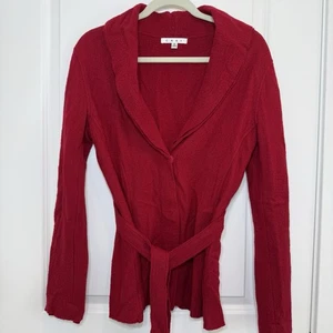 Giacca maglione CABI Napa 100% lana merino bollita taglia S rosso snap davanti stile 167 - Foto 1 di 6