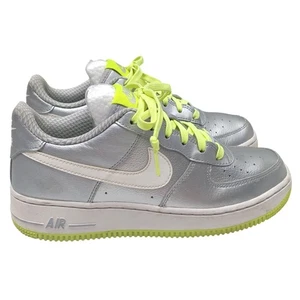 Air Force 1 Low GS 'Metallic Silver Volt' Nike 314219-012 Size 6Y Youth Sneakers - Picture 1 of 8