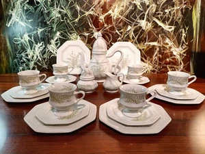 GALLO Leonardo Fougere SOMMERFARN -  21 teiliges Kaffeeservice für 6 Personen - Picture 1 of 9