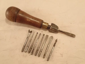 Antikes Stanley Rule & Level Co. Multi-Tool Hartholzgriff mit 9 Bits, 6" lang - Bild 1 von 6