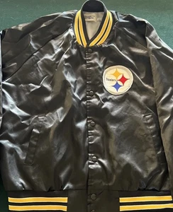 Vintage Pittsburgh Steelers Chalk Line Black Jacket Size XL Emblem On Front - Bild 1 von 23