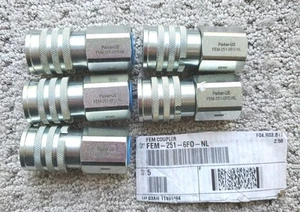LOTE de 5 piezas de acoplamiento de manguera hidráulica de conexión rápida Parker FEM-251-6FO-NL - Imagen 1 de 2