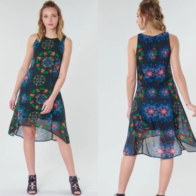 Желательный без рукавов Hi Lo многоцветный Clair платье размер 2 новый - Изображение 1 из 4