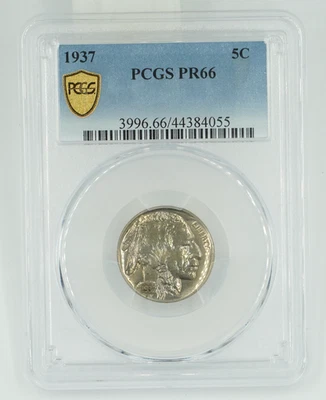 PCGS PR66 1937 Buffalo Nickel Foto 1 de 3