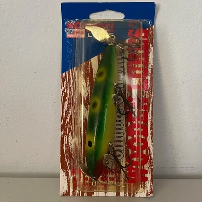 SEÑUELO DE MADERA DE AGUA NORMAN TOP VINTAGE GIRMORE GENUINO PATRÓN DE RANA VIENTRE CREMA Foto 1 de 4