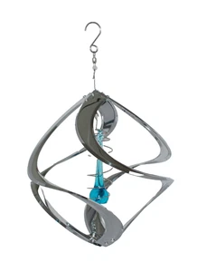 Deko Windspiel Hurrikan mit Tropfen Edelstahl Rostfrei Windrad Wind Dancer 30 cm - Bild 1 von 1