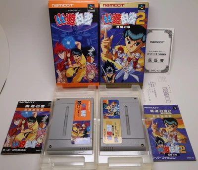 Yu Yu Hakusho 1 2 lot Super Famicom Japan *US Seller* *Works* - Image 1 of 4